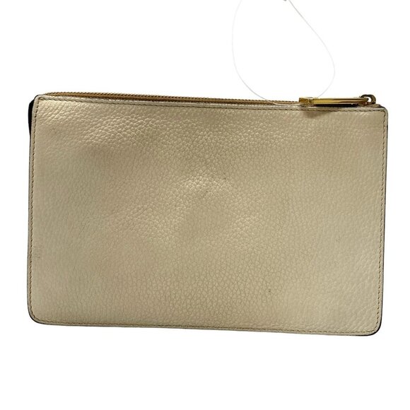 Auth FENDI - 7VA350 Cream Dark Brown Multi Leather Clutch Bag - Picture 3 of 11